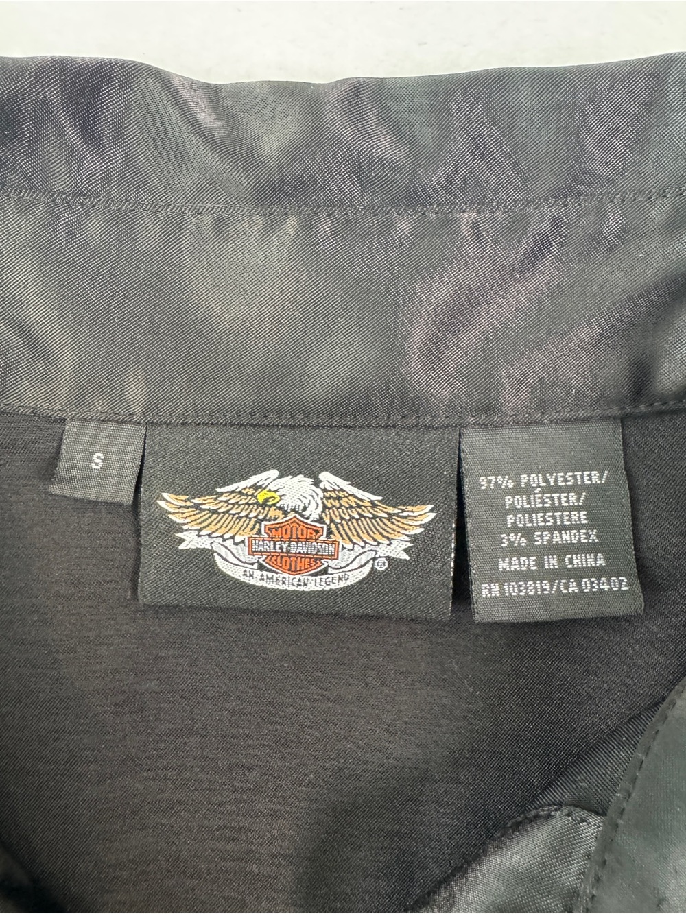 Vintage 2005 Harley-Davidson Black Satin Embroidered Hook Eye Shirt Women’s S - Picture 4 of 13